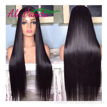 Factory wholesale straight 30 32 Length  Lace Front Wig  Women Free Samples Raw Brazilian Cuticle Aligned Hair Lace Closure Wig